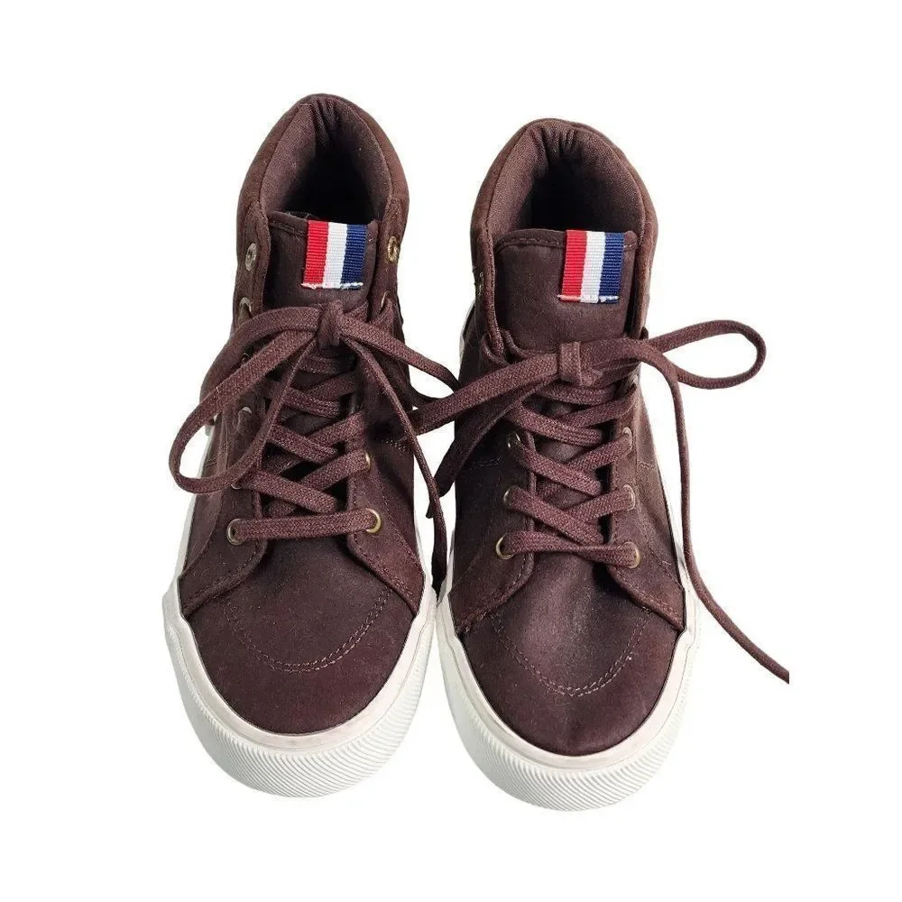 Old Navy Brown Faux Suede High-top Sneakers, Size 2, Boys